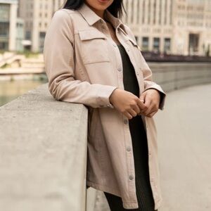 Mauritius Leather Shacket 100% Lambskin Light Beige Size S-M